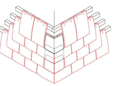 External angle with metal soakers